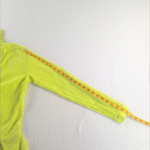 Mountain Hardware Neon Plaid Button Down Shirt Women's Medium 100% Cotton - Picture 5 of 8